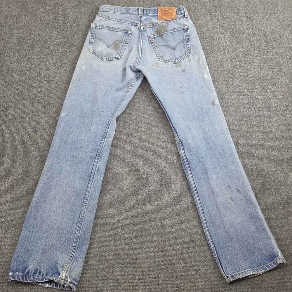 Vintage Levis 501 Jeans 30x32 Light Wash 90s Distressed Paint Splatter USA Made